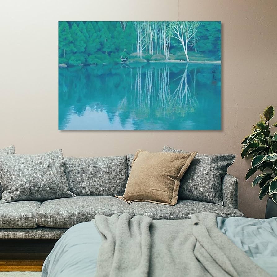 Amazon.co.jp: 東山魁夷「明宵」風景画有名画家、版画家、作家